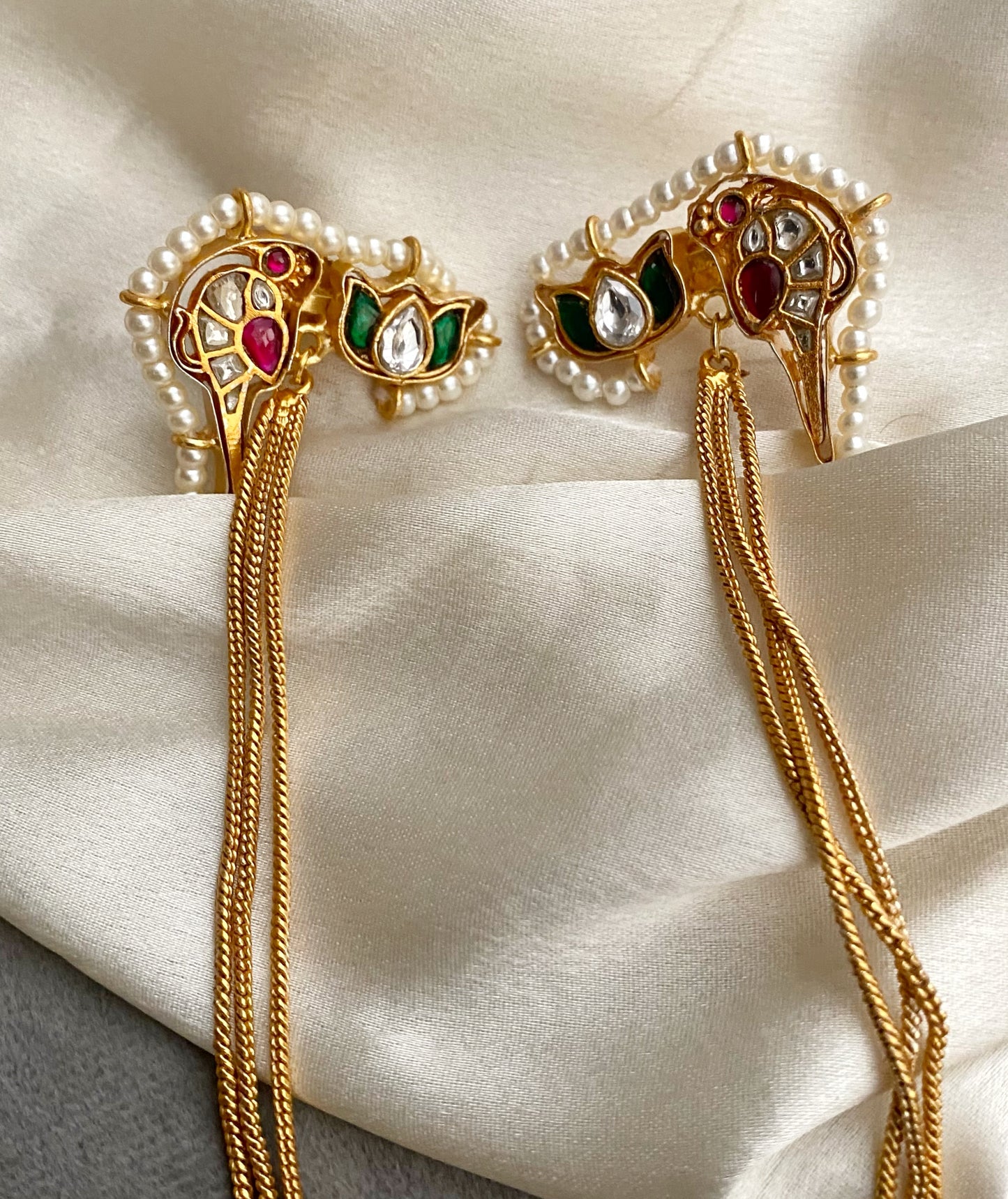 Bird Ghungroo tassel earrings