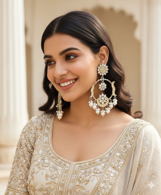 Archana dual tone kundan earrings