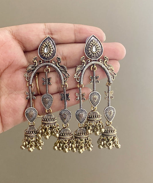 Taruni dual tone kundan earrings