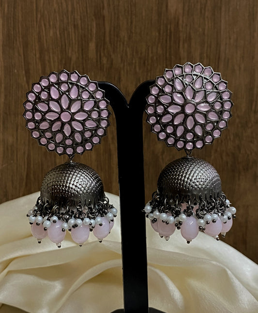 Chakra silver Jhumka