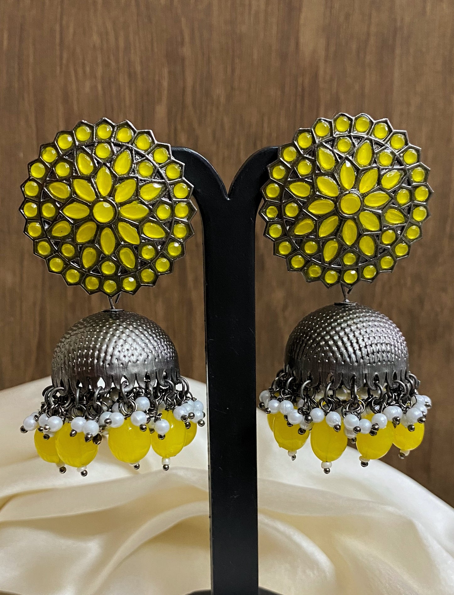Chakra silver Jhumka