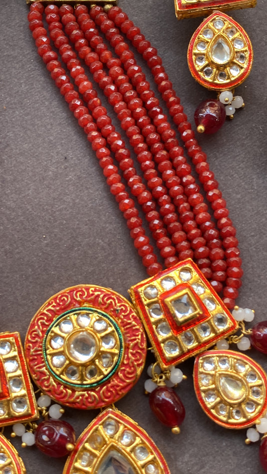 Red Kundan Necklace Set