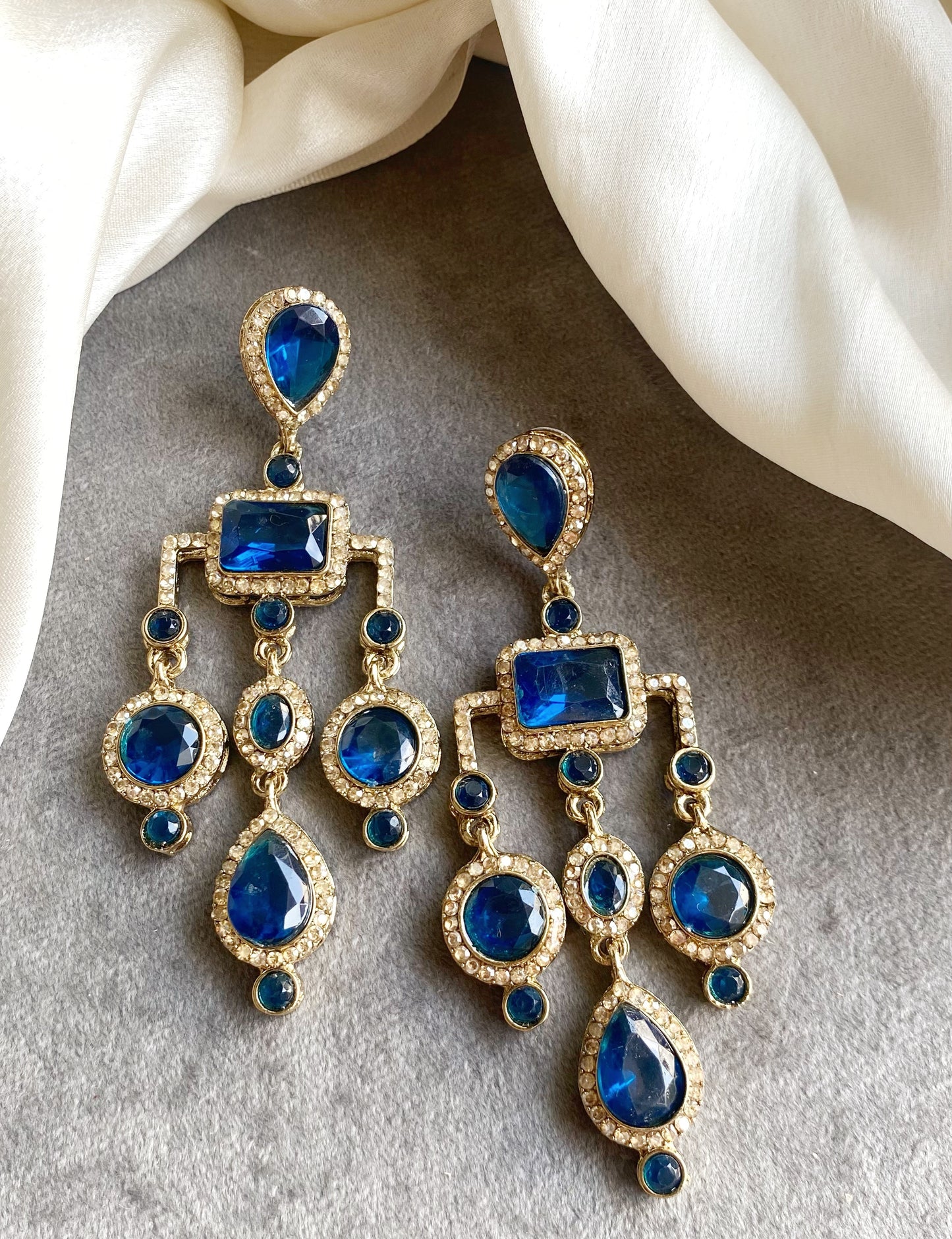 Blue Jasmine Dangler Earrings