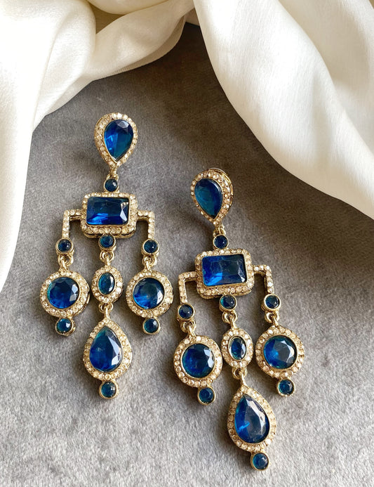 Blue Jasmine Dangler Earrings