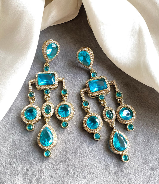 Rama Blue Jasmine Dangler Earrings