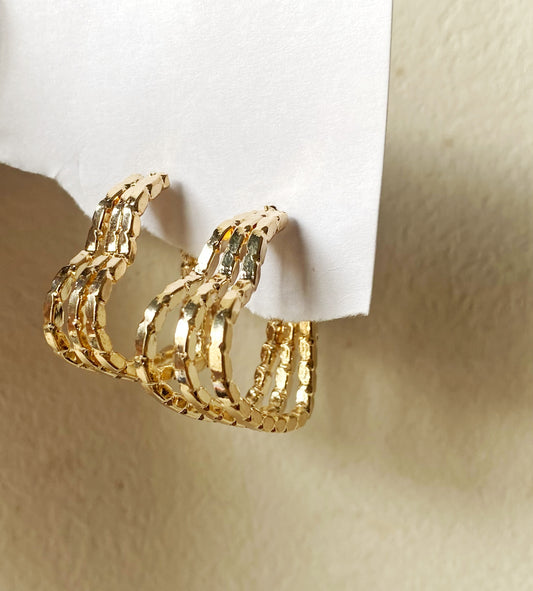 Golden heart hoops