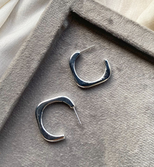Square silver hoops