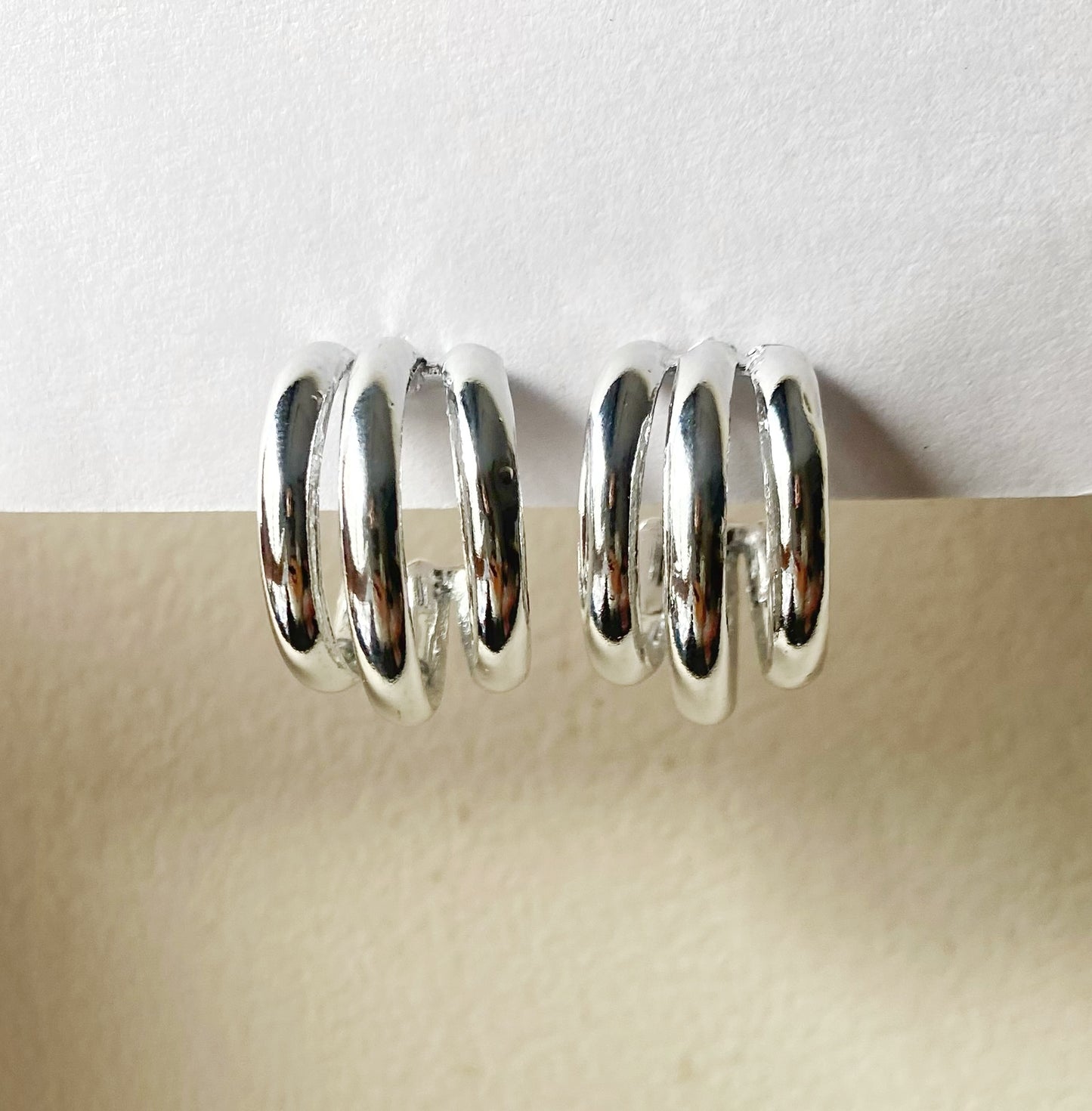 Round silver hoops