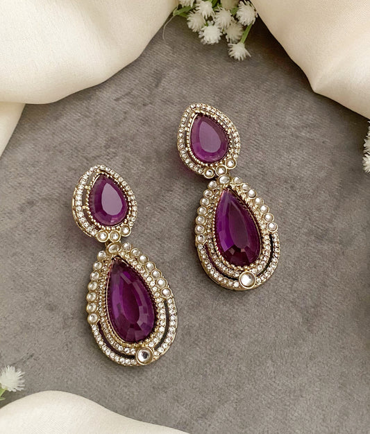 Shaya Purple dangler earrings