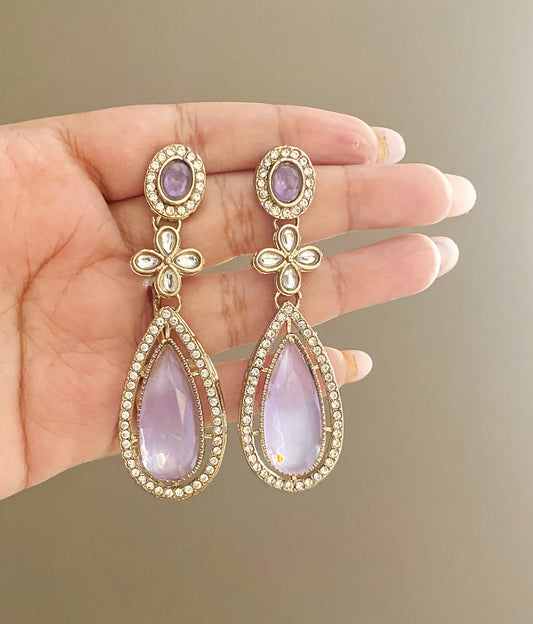 Jade Lilac dangler earrings