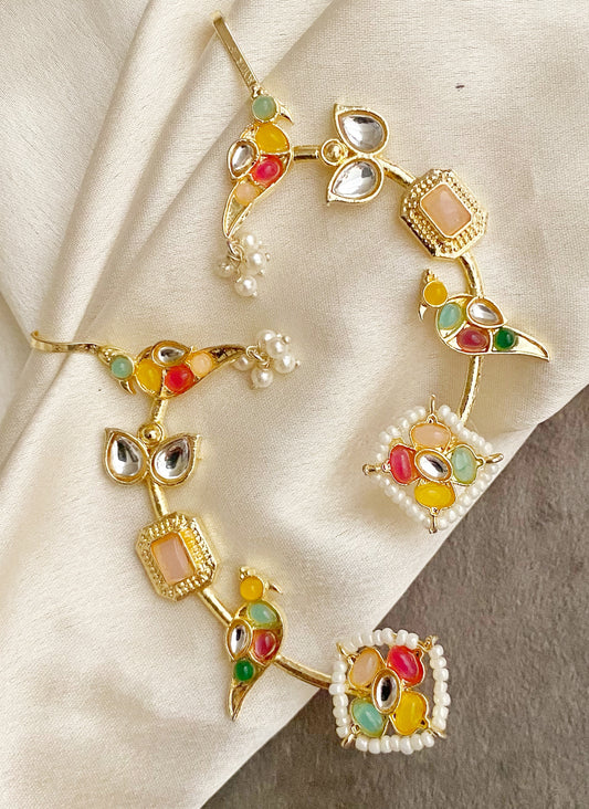 Jhanvi multicolor Kundan earcuff