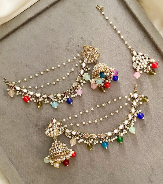 Laila multicolor mirror sahara jhumka