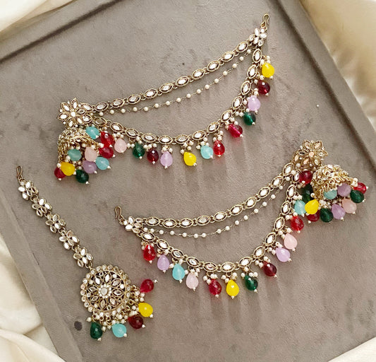 Kanak multicolor sahara jhumka earrings