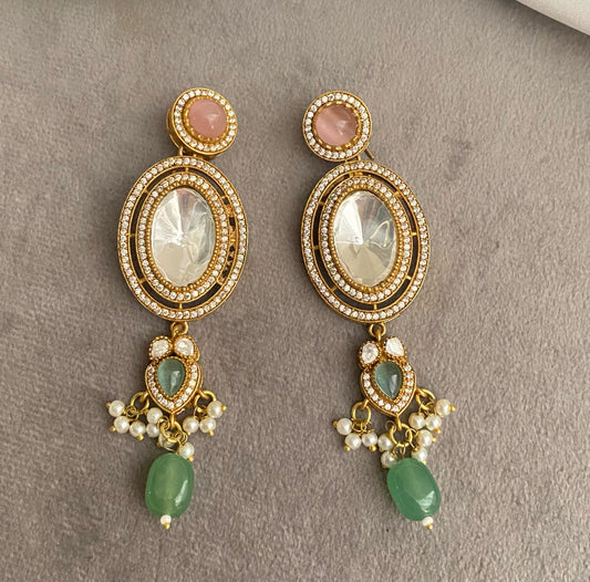 Mia Pearl pastel kundan choker necklace set