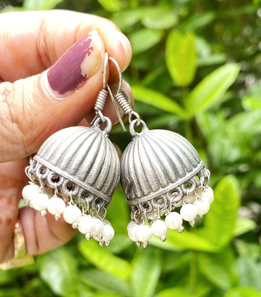 Rhea oxidised small jhumka