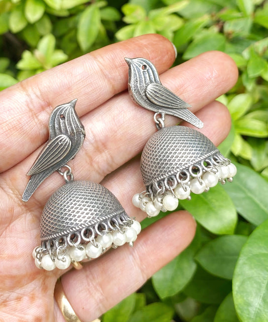 Palki silver lookalike jhumka
