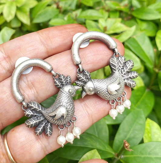 Anika bird oxidised dangler