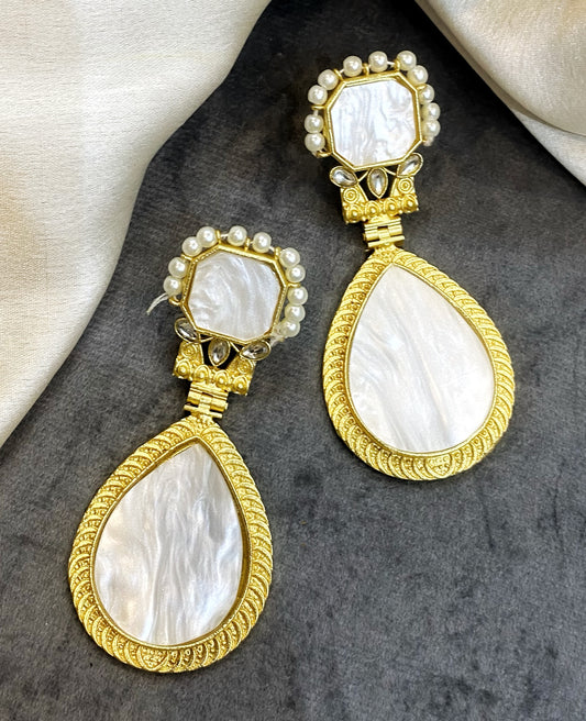 Hosana mother of pearl statement earrings