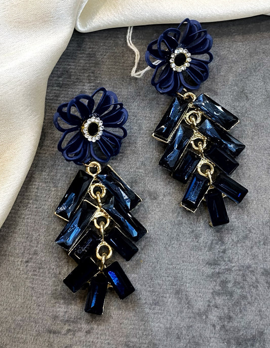 Riya blue indowestern earrings