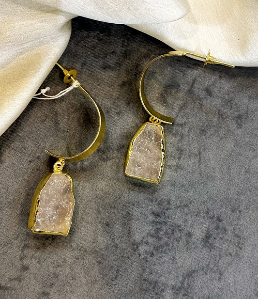Naina Druzy stone hoop earrings
