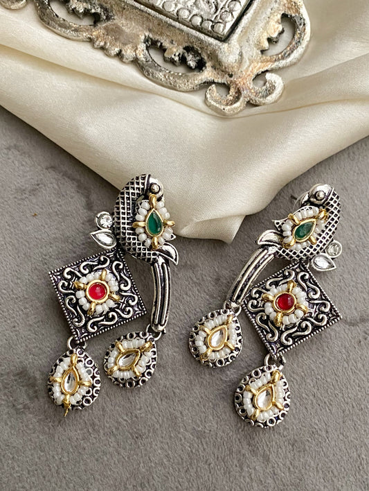 Multicolor bani peacock earrings