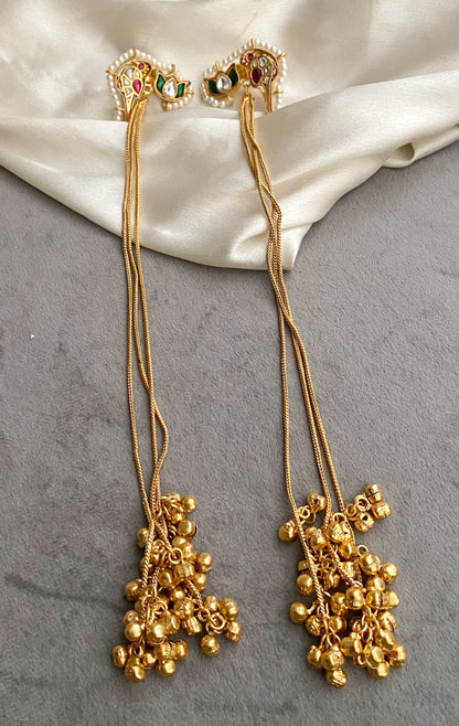 Bird Ghungroo tassel earrings