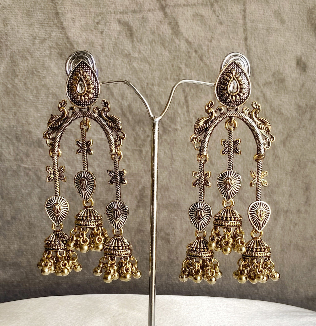 Taruni dual tone kundan earrings