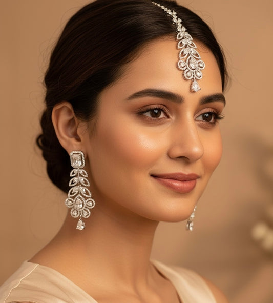 Tanya Diamond Earring and Maangtika Set