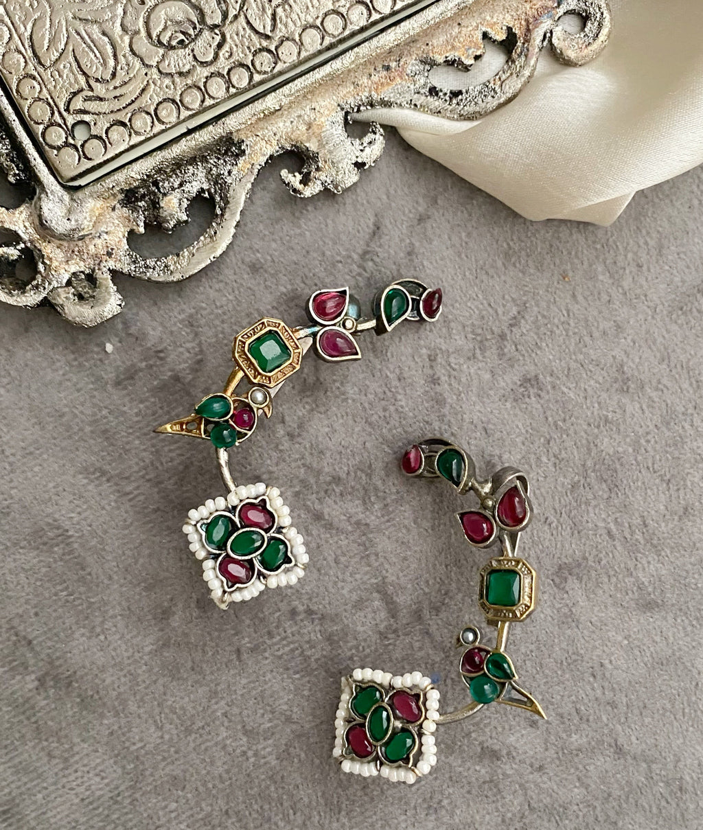 Multicolor Dual tone Earcuff Earrings