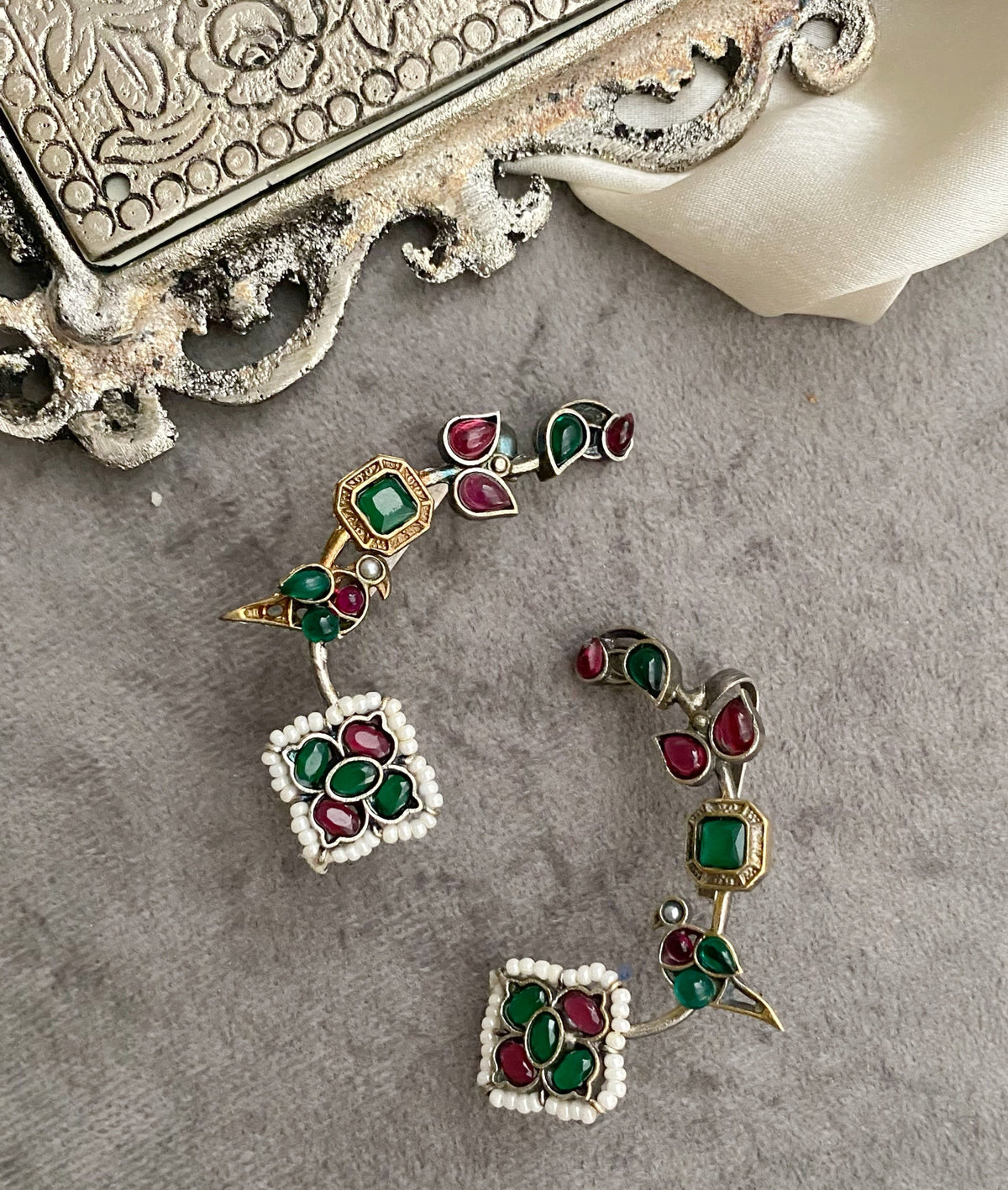 Multicolor Dual tone Earcuff Earrings