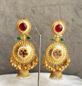 Vishika Golden Jhumka Earrings