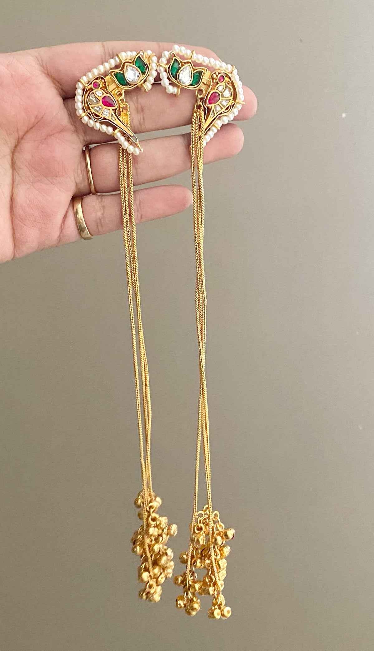 Bird Ghungroo tassel earrings