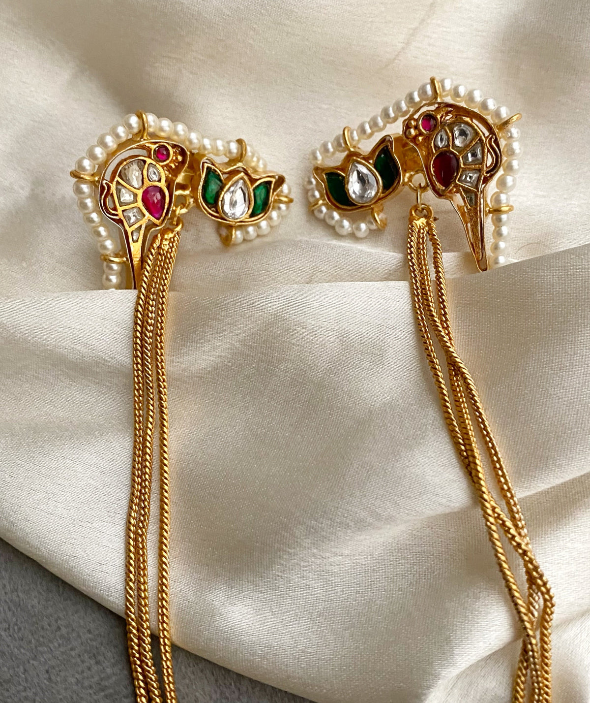 Bird Ghungroo tassel earrings