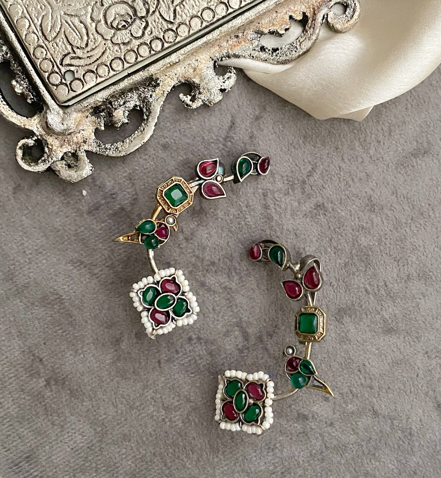 Multicolor Dual tone Earcuff Earrings
