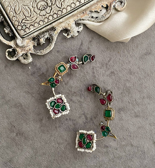 Multicolor Dual tone Earcuff Earrings