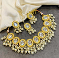 White Rea Kundan Choker Necklace Set