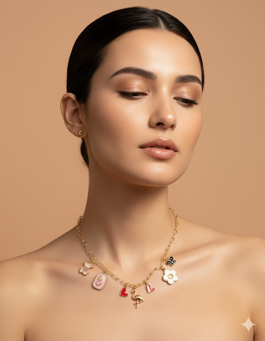 Girl core Charm Anti- tarnish  necklace
