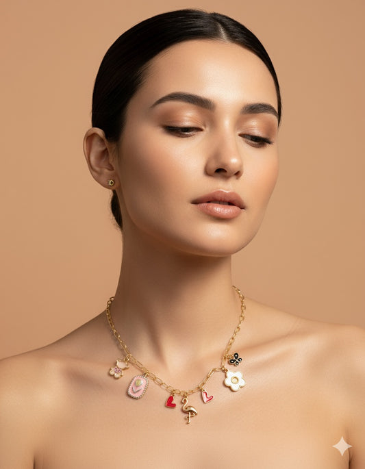 Girl core Charm Anti- tarnish  necklace