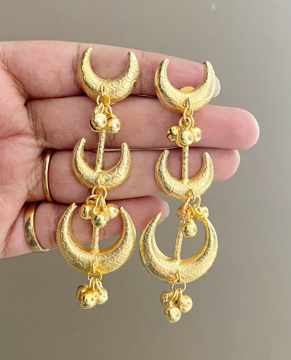 Golden Half Moon Earrings