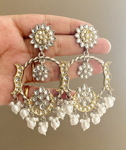 Archana dual tone kundan earrings