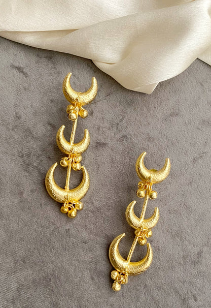 Golden Half Moon Earrings