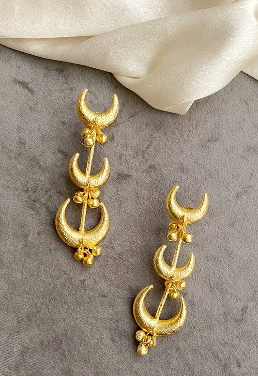 Golden Half Moon Earrings