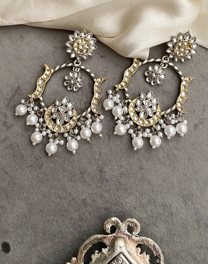 Archana dual tone kundan earrings