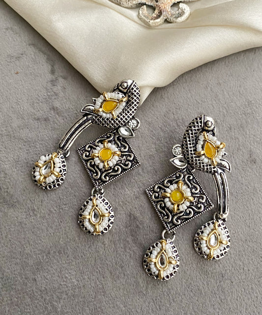 Yellow bani peacock earrings