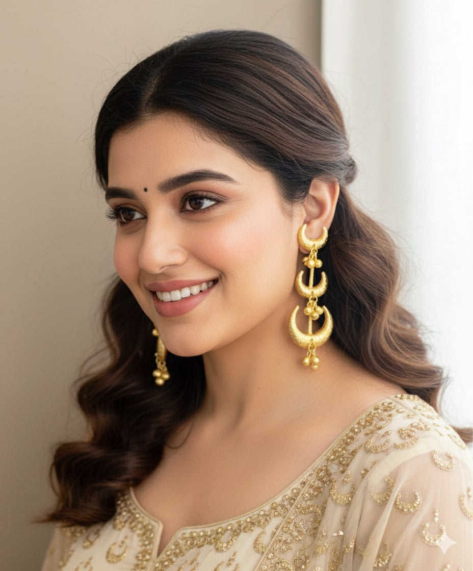 Golden Half Moon Earrings