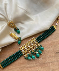 Green Aditi Kundan Necklace Set
