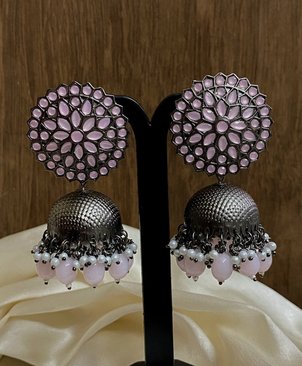 Chakra silver Jhumka