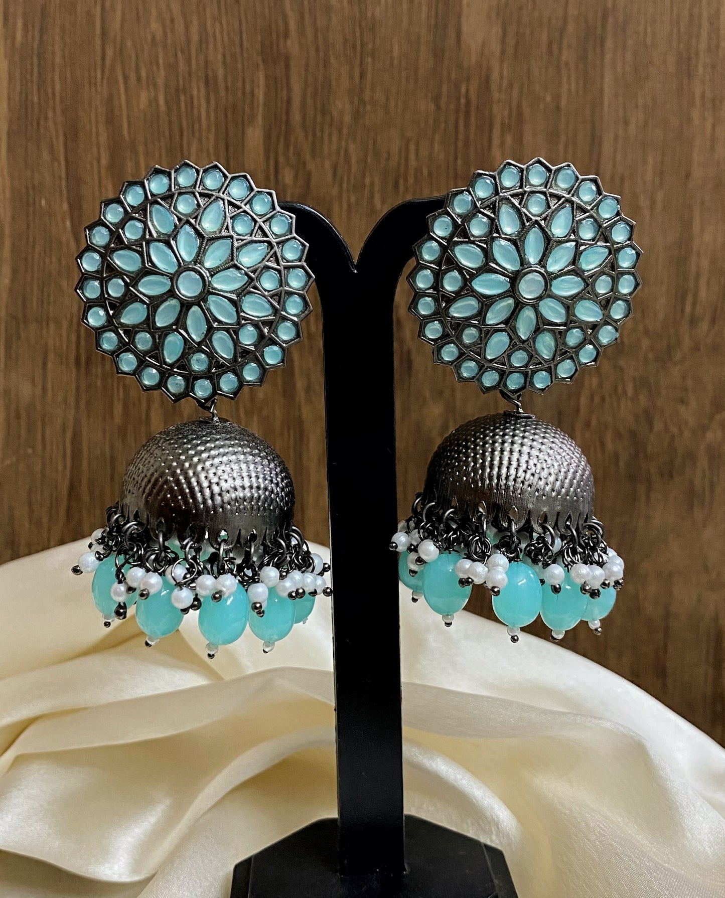 Chakra silver Jhumka