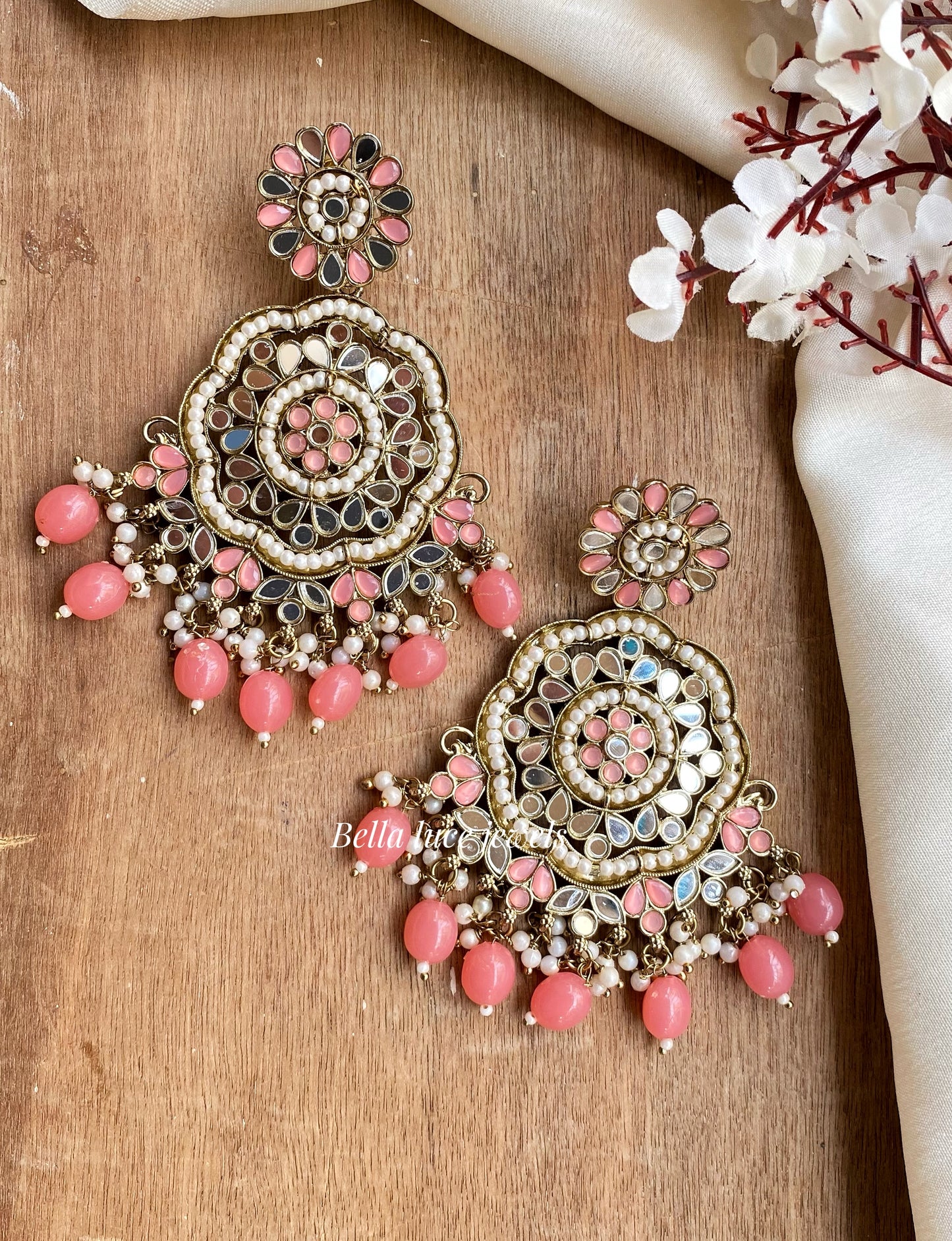 Coral Mirror Earrings