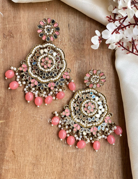 Coral Mirror Earrings